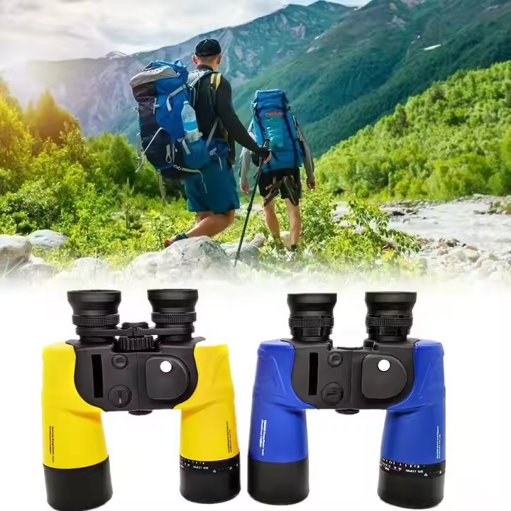 7×50 Waterproof Fog Proof Marine Binoculars with Compact Internal Rangefinder & Compass