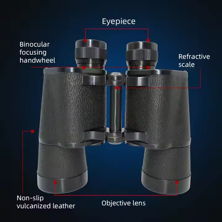 High Power Binoculars for Adults and Kids with Low Light Night Vision for Hunting Travel Football BAK-4 Prism FMC Lens